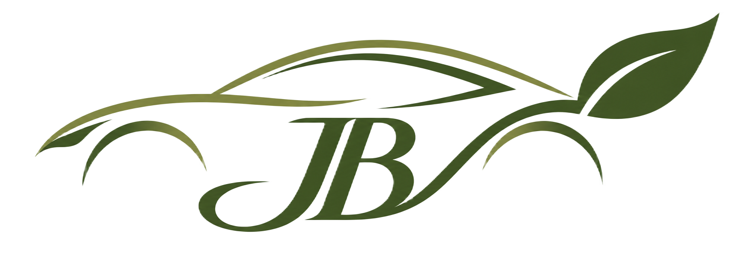 Logo – Autolinie mit Blatt und JB-Schriftzug